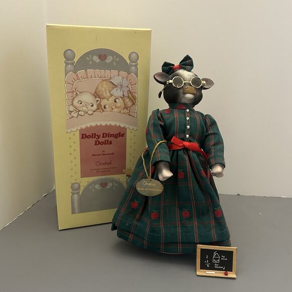 Goebel Dolly Dingle Dolls Cow Ms Crabapple Smart Teacher by Karen Kennedy w/Box - Picture 1 of 9